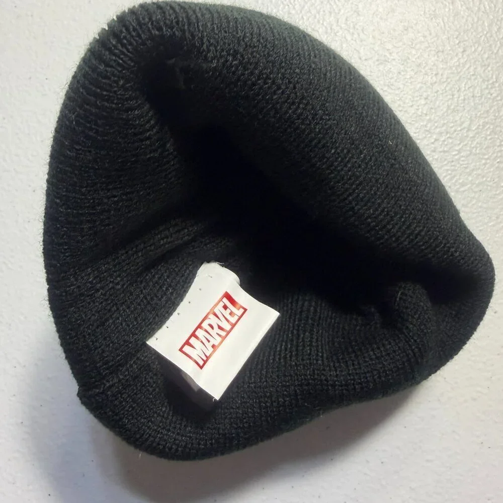 Marvel Avengers Pom Beanie Black Knit Winter Hat Boys/Girls/Adults Cozy Warm